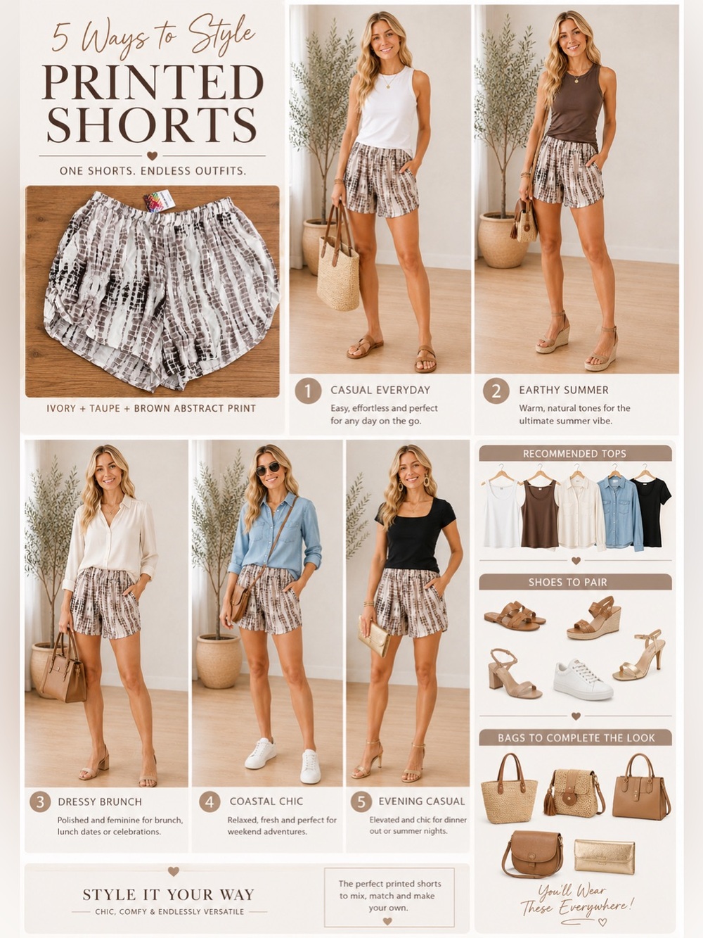 Threadzwear Ivory Pattern Shorts -NWT - Picture 11 of 12